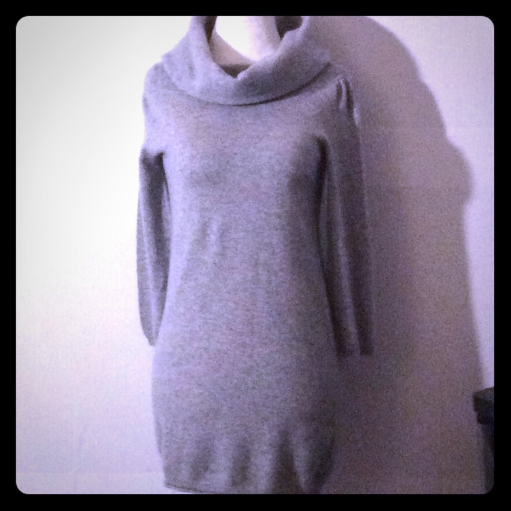 Cinthia Rowley Gray cashmeres cowl neck tunic #XS